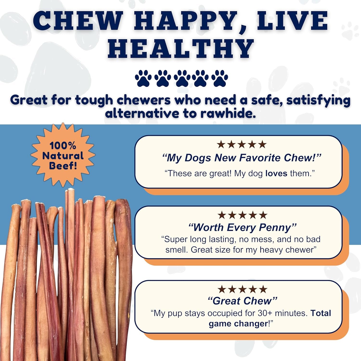 - 6 Inch Medium Size Bully Sticks (25 Count) - Bulk Bully Sticks for Dogs - No Hide Bully Stick Dog Bones
