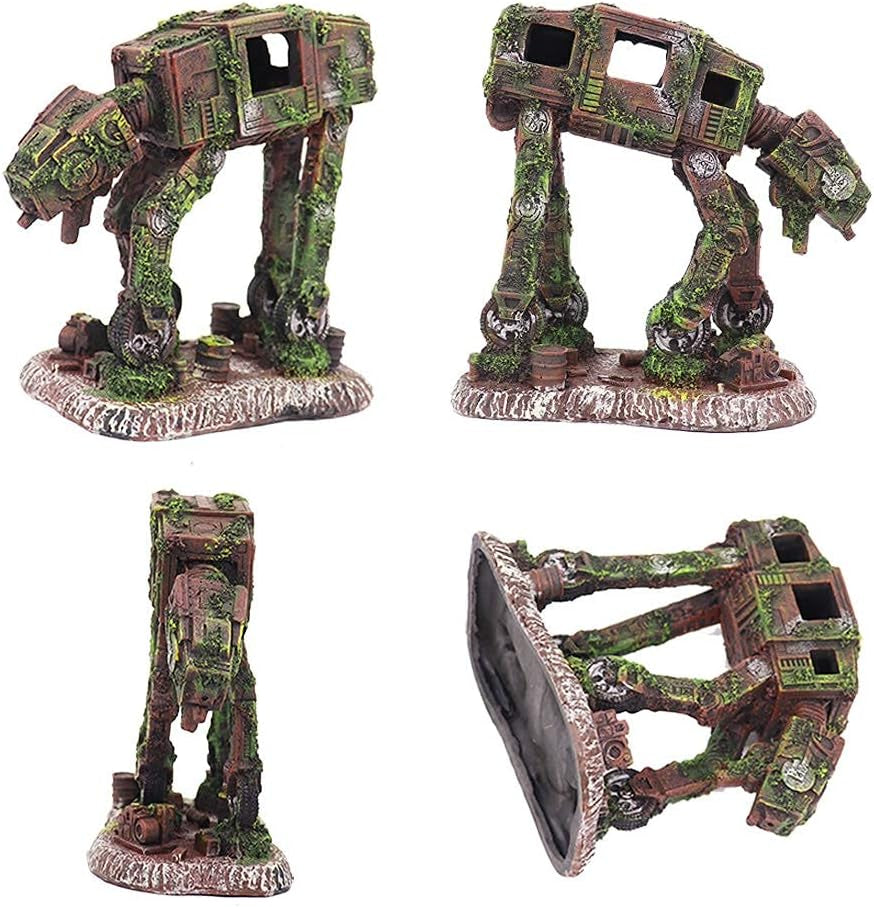 Aquarium Decorations, Cool Walking Land Tank Aquarium Ornament, Alien Fish Robot Tank Decorations for Betta, Small