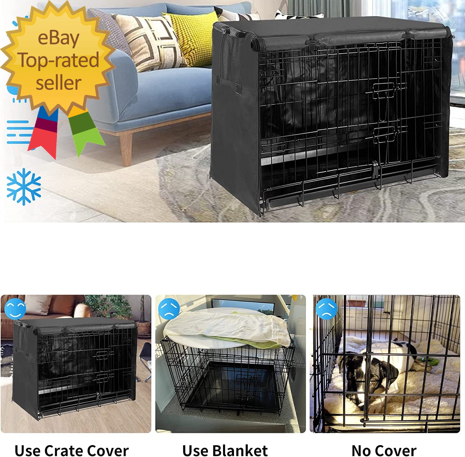 Dog Crate Cover 48 Inch XL Dog Kennel outside Cover Big Dog Cage for Large Dogs