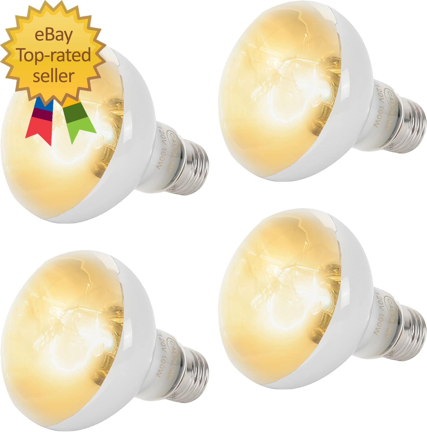 4-Pack 100W Reptile Heat Lamp Bulbs UVA Daylight Basking Light Bulbs Reptiles