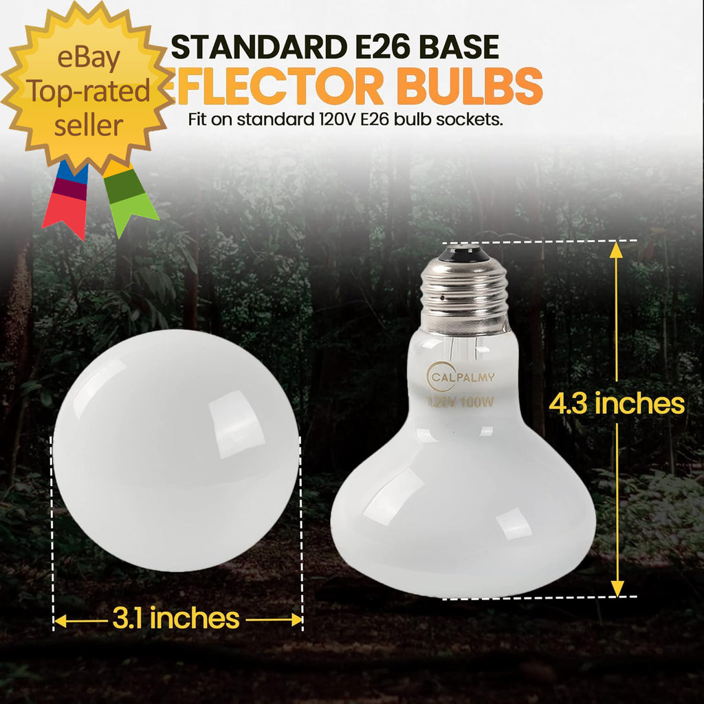 4-Pack 100W Reptile Heat Lamp Bulbs UVA Daylight Basking Light Bulbs Reptiles