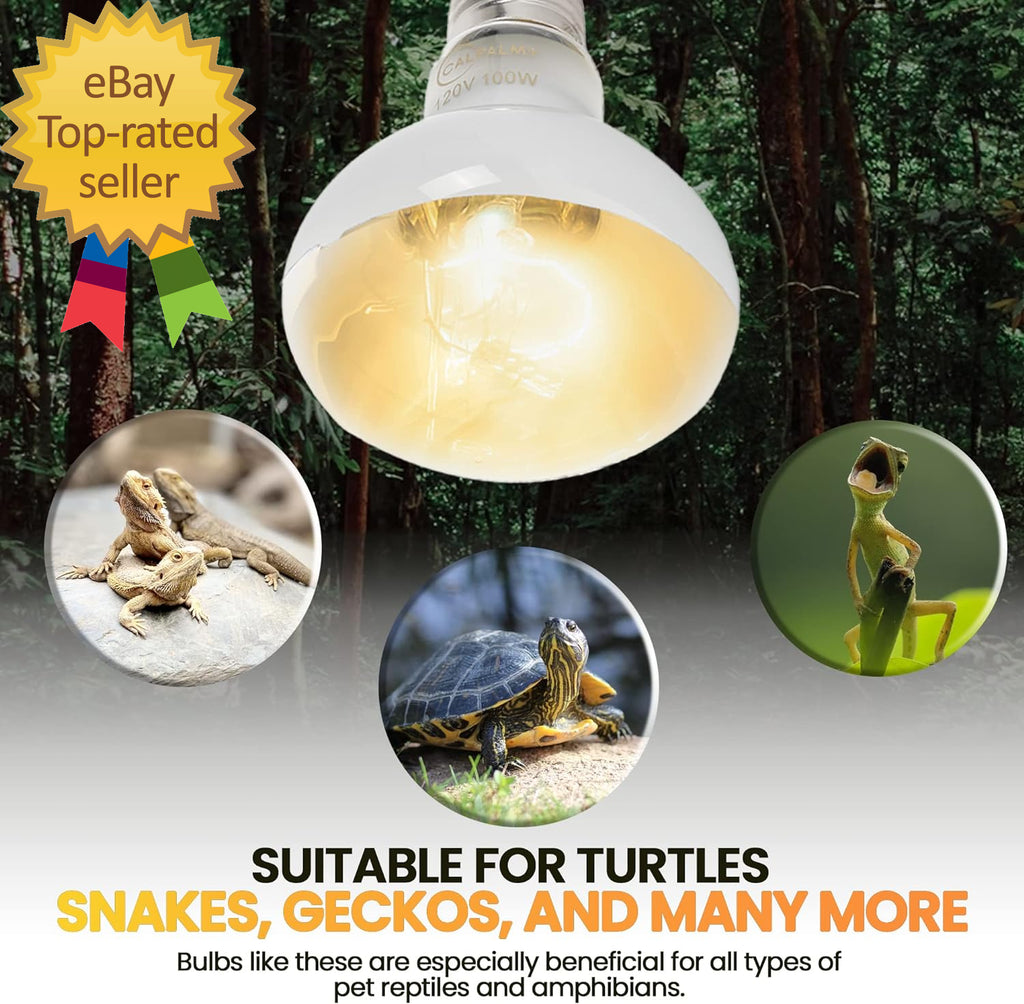 4-Pack 100W Reptile Heat Lamp Bulbs UVA Daylight Basking Light Bulbs Reptiles