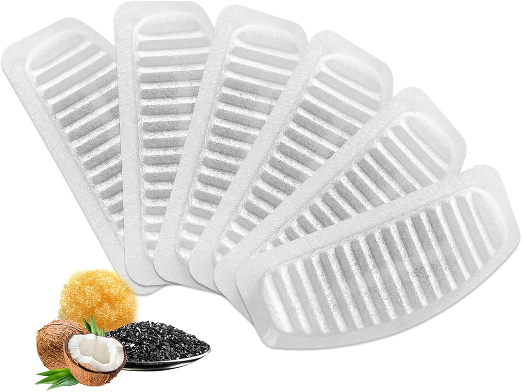 Cat Water Fountain Filter, 6 Pack Replacement Filters for 67Oz/2L Automatic Pet Fountain - 3 Triple Filtration System